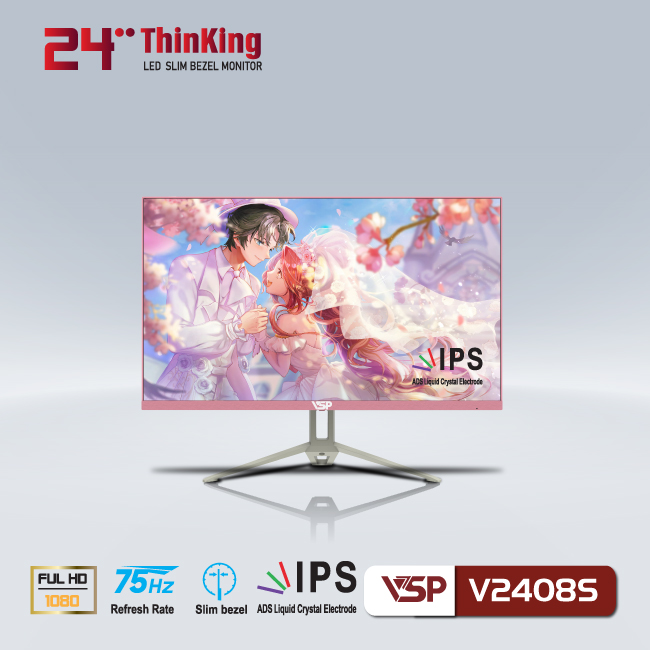 Màn Hình VSP 24inch V2408S Slim Bezel (FHD/VA/Full Viền) - Hàng Chính Hãng