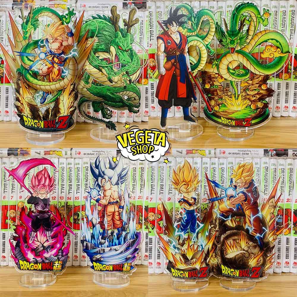 Mô Hình Tượng Standee Acrylic Mica 2 mặt - Dragon Ball Buu Frieza Cell Cụ rùa Rồng thần Goku SSJ3 Beerus Broly Gogeta