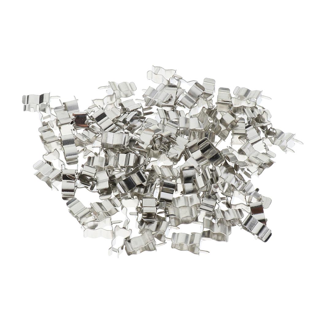 100Pcs 5X20mm Fuse Holder Clips Fuse Pipe Clamp Alloy Fuses Welding Holder