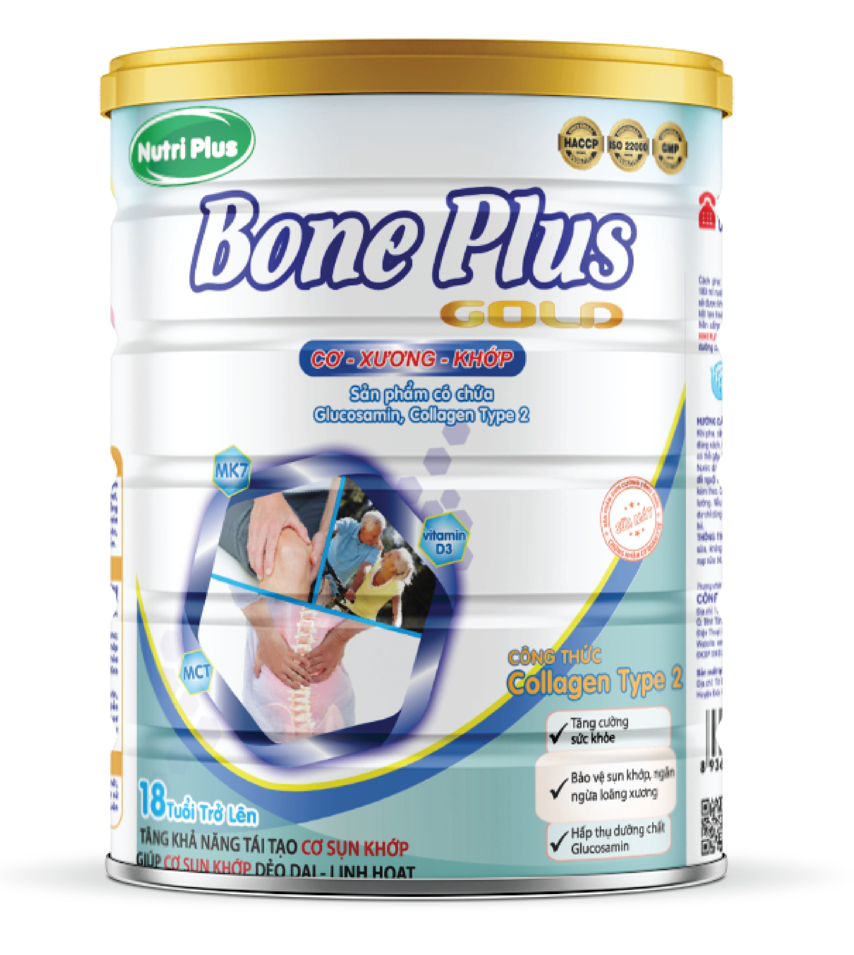 [MUA 2 TẶNG 1] Sữa bột dinh dưỡng BONE PLUS giúp cơ xương khớp chắc khỏe - (900g) Nutriplus Gold