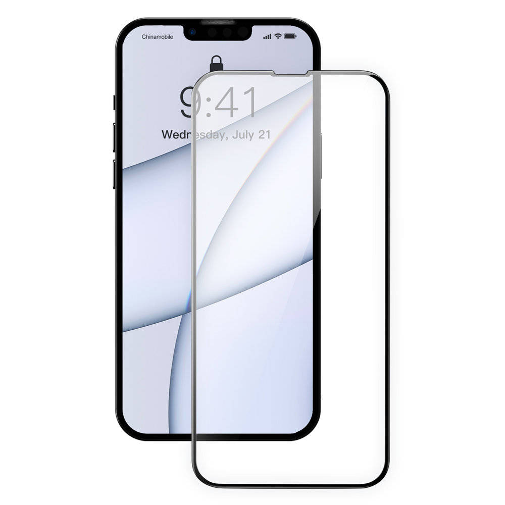 Hình ảnh Bộ 2 miếng dán kính cường lực cho iPhone 13 / 13 Pro (6.1 inch) full màn hình 3D hiệu Baseus Anti-explosion and Breakage-proof mỏng 0.3mm, vát cạnh 2.5D, độ cứng 9H, viền cứng mỏng - hàng nhập khẩu