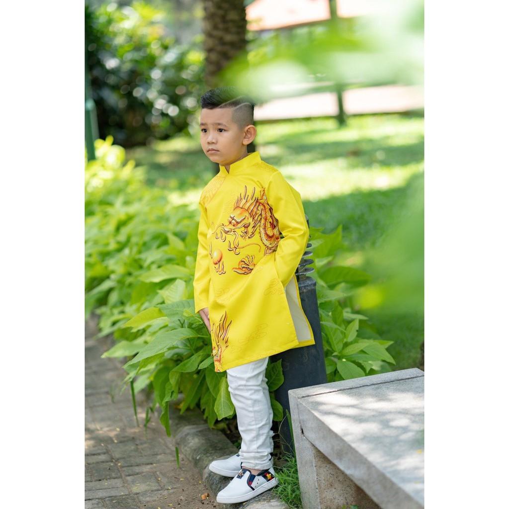 Áo dài cách tân đón Tết cao cấp cho bé trai, họa tiết Rồng Vàng chào Xuân - Quần áo trẻ em - SockiMall (190511)