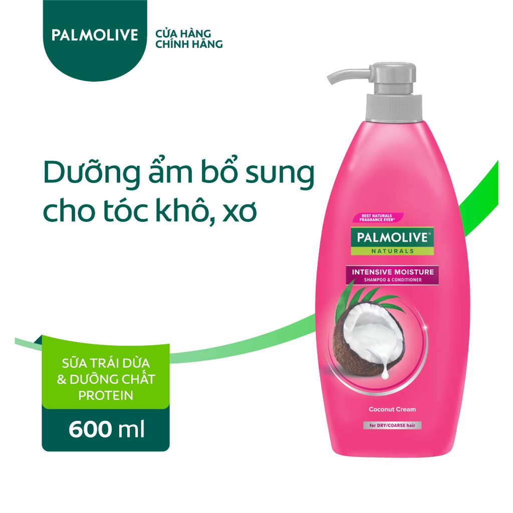 Bộ 2 dầu gội Palmolive 600ml Sữa dừa và Keratin kết hợp quả ô liu 600ml