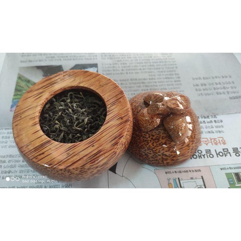 Hộp mứt | Hộp trà Tết quả Măng cụt gỗ dừa