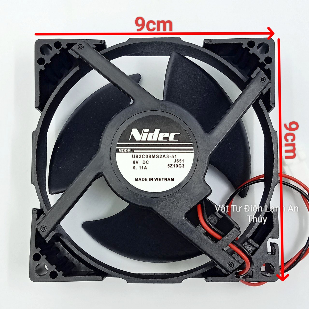 Quạt Tủ Lạnh PANASONIC 2 Dây 8V 9cm x 9cm Hãng NIDEC