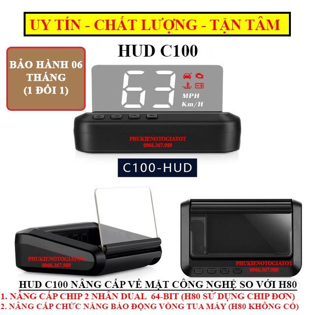 Màn hình HUD C100 hiển thị tốc độ trên kính lái ô tô