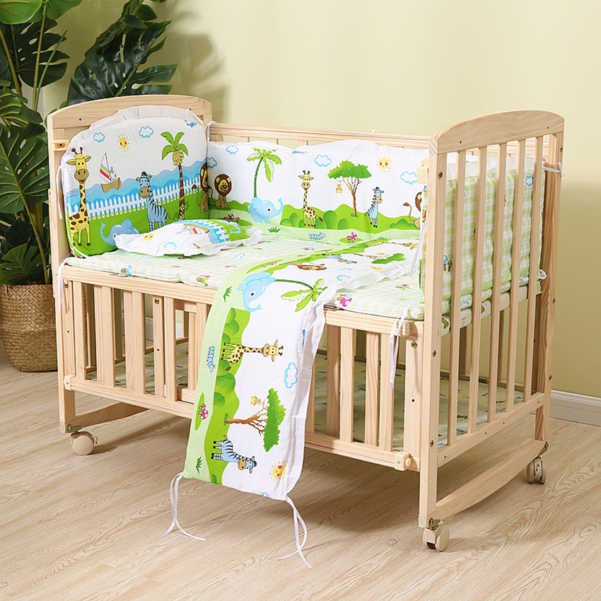 Cũi cho bé, Nôi cũi kiêm giường ngủ cho bé đa chức năng Kawaii Home, Kích thước 105 x 60 x 90 Cm, Gỗ thông chắc chắn H056