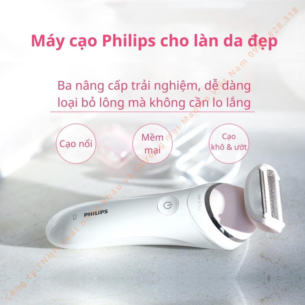 Máy cạo lông Philips dành cho nữ đa năng toàn thân khô và ướt BRL140 - Hàng nhập khẩu