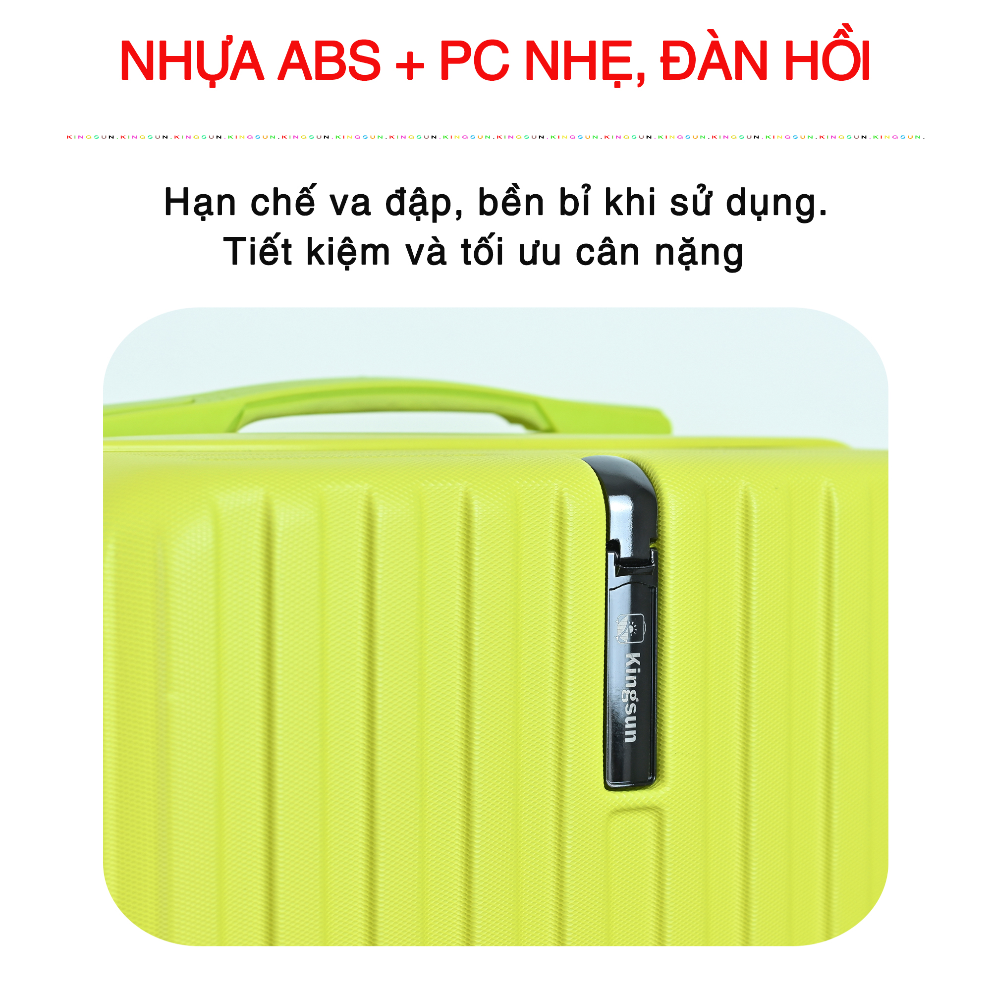 Vali kéo du lịch cao cấp bảo hành chính hãng Size 24inch-KS 219 - Vàng hồng