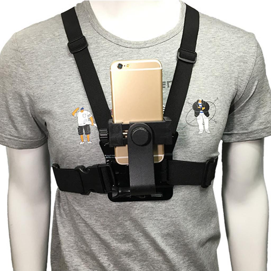 2 Pcs Chest Mount Harness Strap Holder Bracket With Cell Phone Clip Clamp