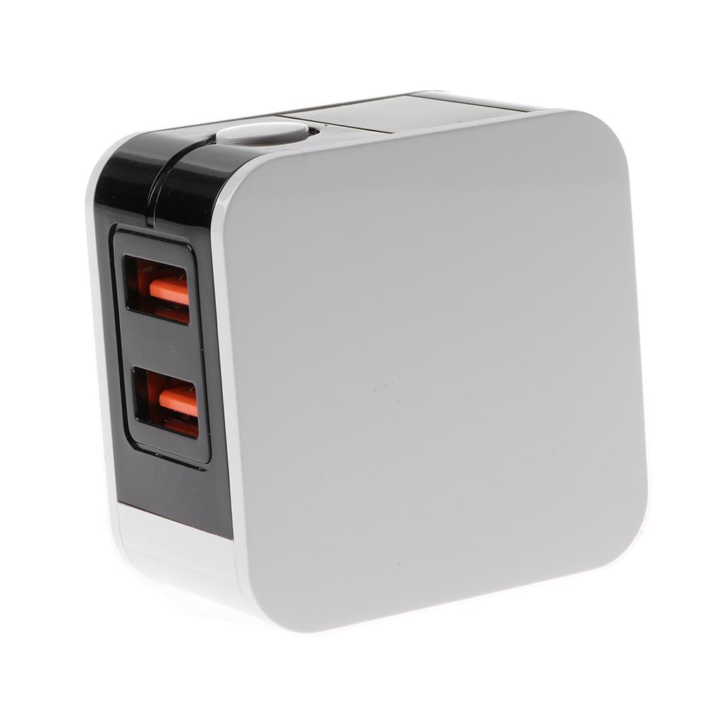 LED Dual USB Wall Charger 5V2A - Wall Charger Station Power Adapter with Foldable Travel Home Plug for iPhone x/8/7/Plus, Samsung Galaxy S8/7/6, Note 5
