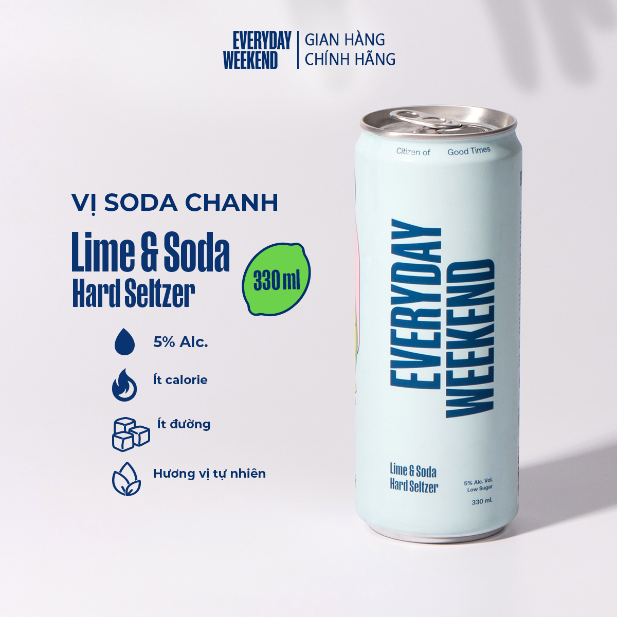 Combo 2 Thùng 24 lon Everyday Weekend Cocktail vị Soda Chanh (48 lon x 330ml/lon)