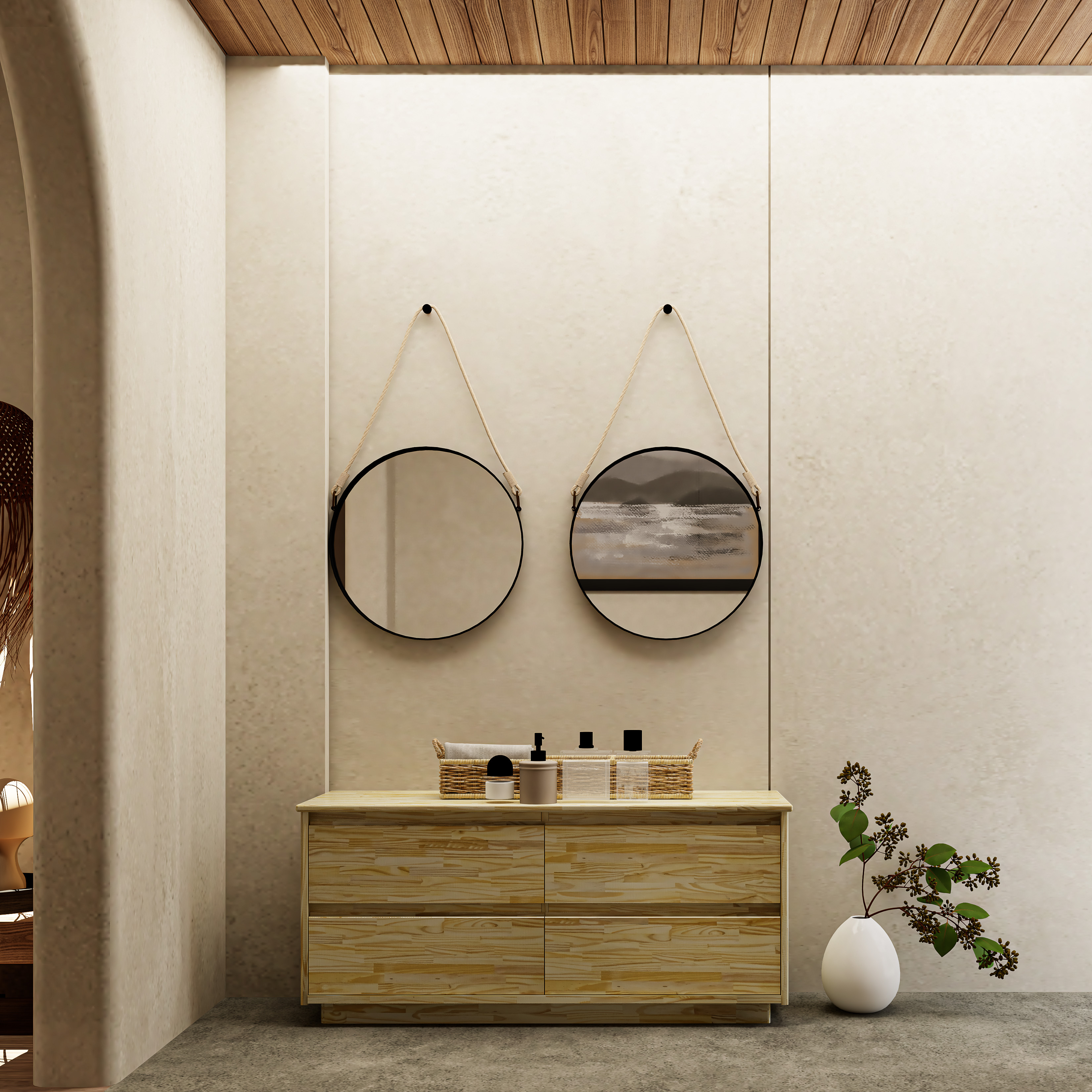 HAPPY FURNITURE , Gỗ tự nhiên , Tủ lưu trữ 4 ngăn kéo - GALI , THK_176 , 120cm x 40cm x 54cm