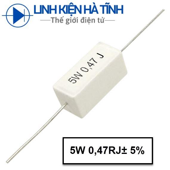 Trở sứ 5W (trở công suất) TRỞ SỨ 5W 0.47R 5W 0.25R 5W 0,47R 5W 0,25R