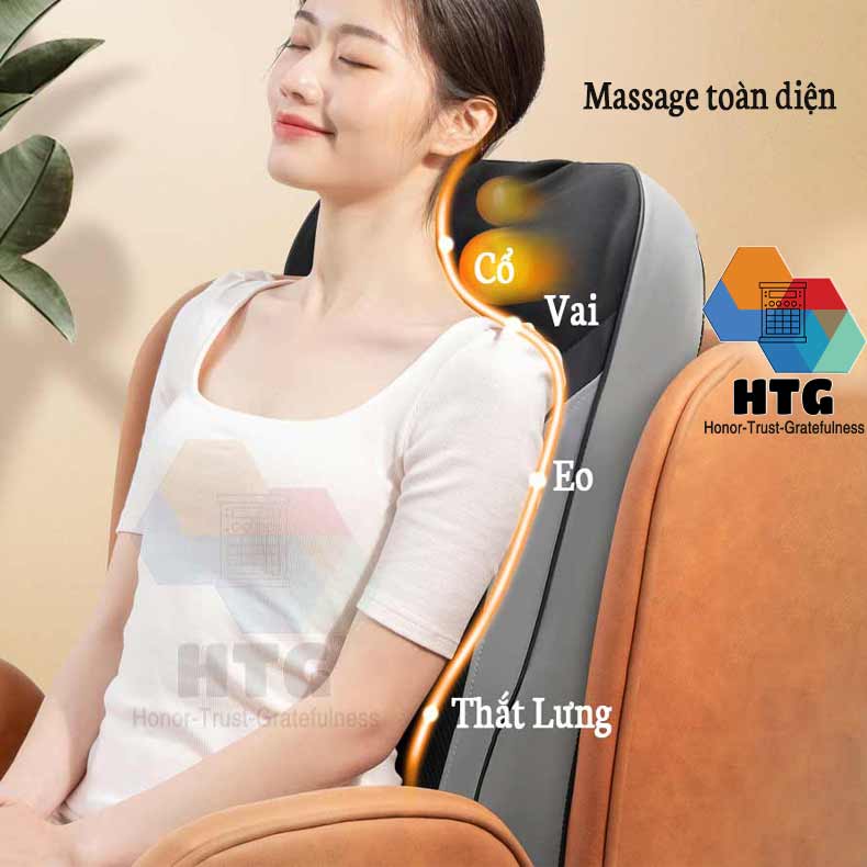 Đệm Massage Toàn Thân 918-7 Chế Độ Massage 3D, Tích Hợp Nhiệt Hồng Ngoại, 3 Cường Độ Xoa Bóp, 3 Mức Rung và Chườm Nóng, hàng chính hãng