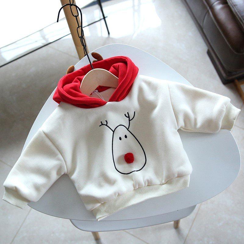 Áo hoodie tuần lộc chất nỉ bông cho bé trai, bé gái đi chơi giáng sinh size từ 7-28kg - SUMO KIDS