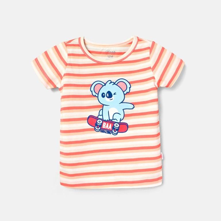 Áo thun ngắn tay cho bé BAA BABY in họa tiết unisex cho trẻ từ 1-7 tuổi - BT-AT02N