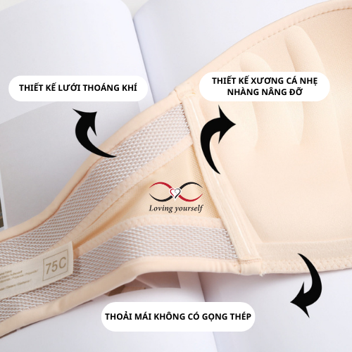 Áo Cúp Ngực  Phối Ren, Áo ngực, Áo Quây Chống Tụt Không Dây Nâng Đẩy Ngực Quyến rũ LYEA036