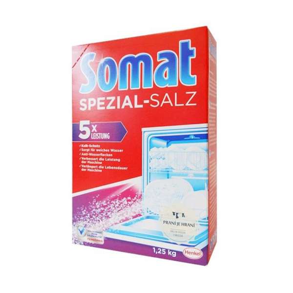 Bộ 2 muối rửa ly chén chuyên dùng cho máy Somat Special Salt 5x - Chính hãng Đức 1,2 Kg