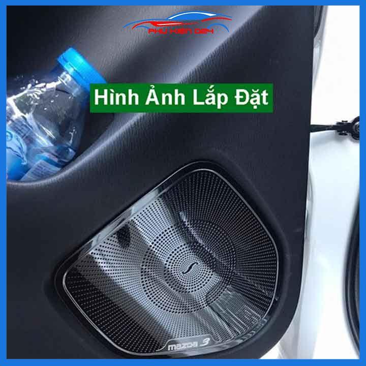 Bộ ốp màng loa vân Titan cho xe Mazda 3 2016-2017-2018-2019 chống xước trang trí nội thất ô tô