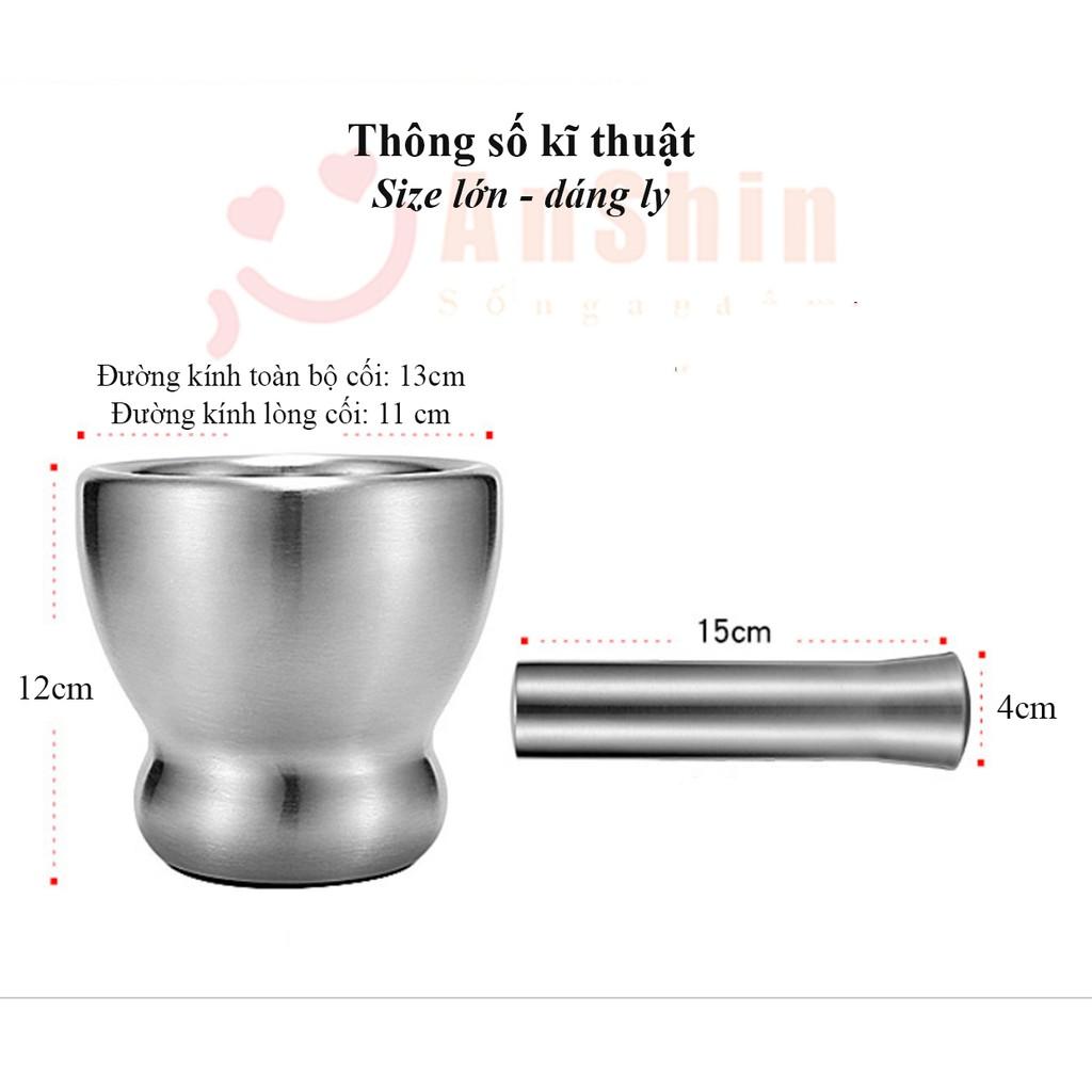 Cối chày Inox 304 size lớn - hàng chính hãng AnShin cao cấp