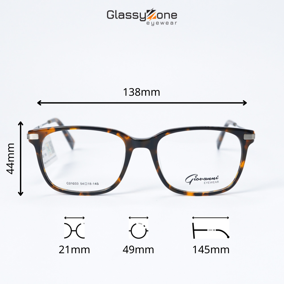 Gọng kính cận, Mắt kính giả cận nhựa Form vuông bầu thời trang Unisex Douglas - GlassyZone