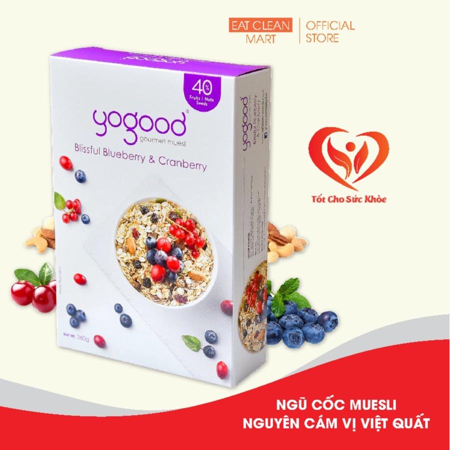 Ngũ Cốc Nguyên Hạt Việt Quất & Nam Việt Quất Yogood - Muesli Blissful Blueberry & Cranberry Hộp 370g