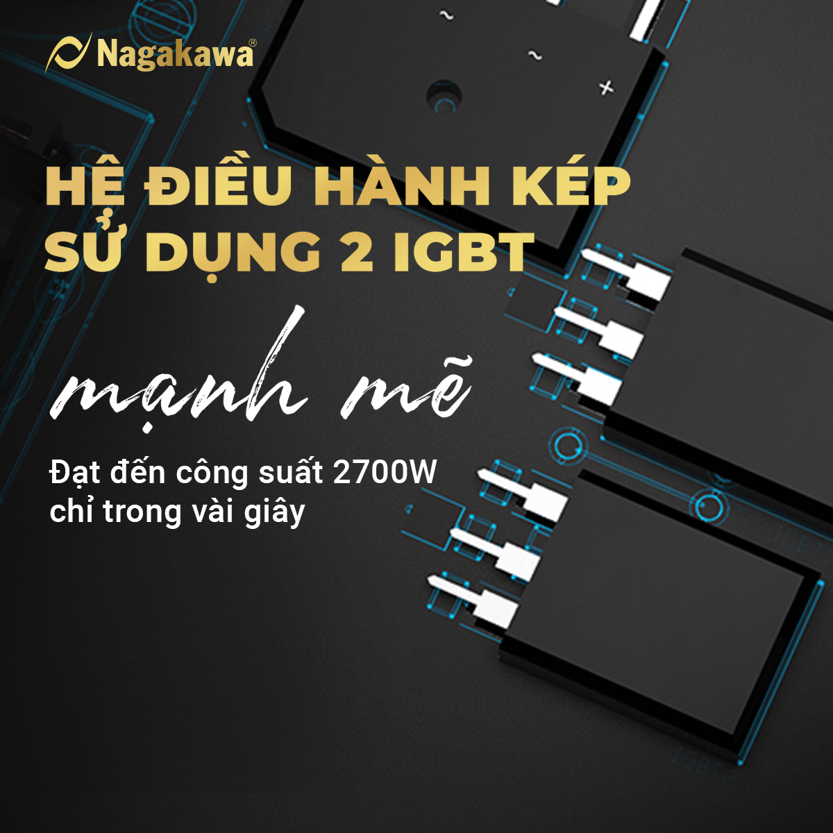 Bếp 3 Lò Điện Từ Nagakawa UltraSlim NK3C06M - Hàng Chính Hãng