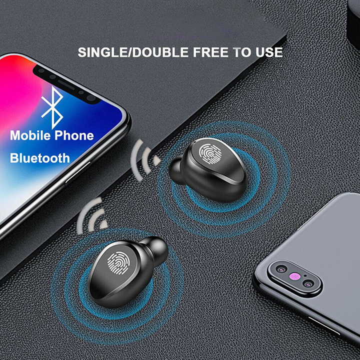 Tai nghe bluetooth không dây nhét tai True Wireless thể thao pin trâu kết nối nhanh, ổn định kèm mic hỗ trợ đàm thoại, chống ồn tốt tương thích với điện thoại, laptop, máy tính 5Tech hàng chính hãng