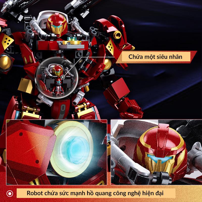 Đồ chơi Lắp ráp Lone Hulk, Sluban 1181 Mecha Master, Xếp hình thông minh, Mô hình người máy