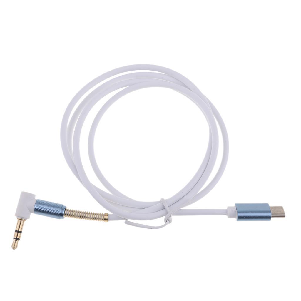 Type C to 3.5mm Male Stereo Converter Cable Audio Aux Adapter Cable White