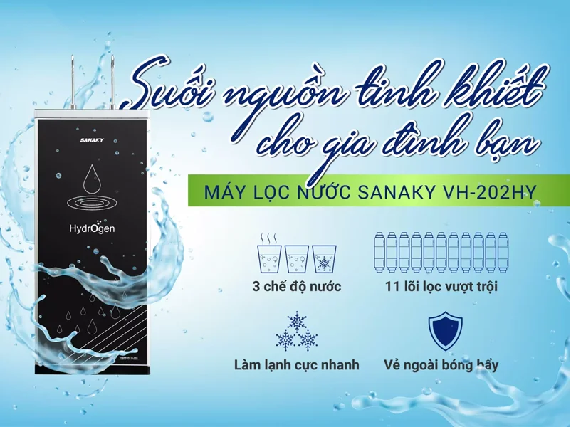 Máy Lọc Nước Nóng Lạnh Sanaky VH-202HY - Hàng Chính Hãng (Chỉ Giao HCM)