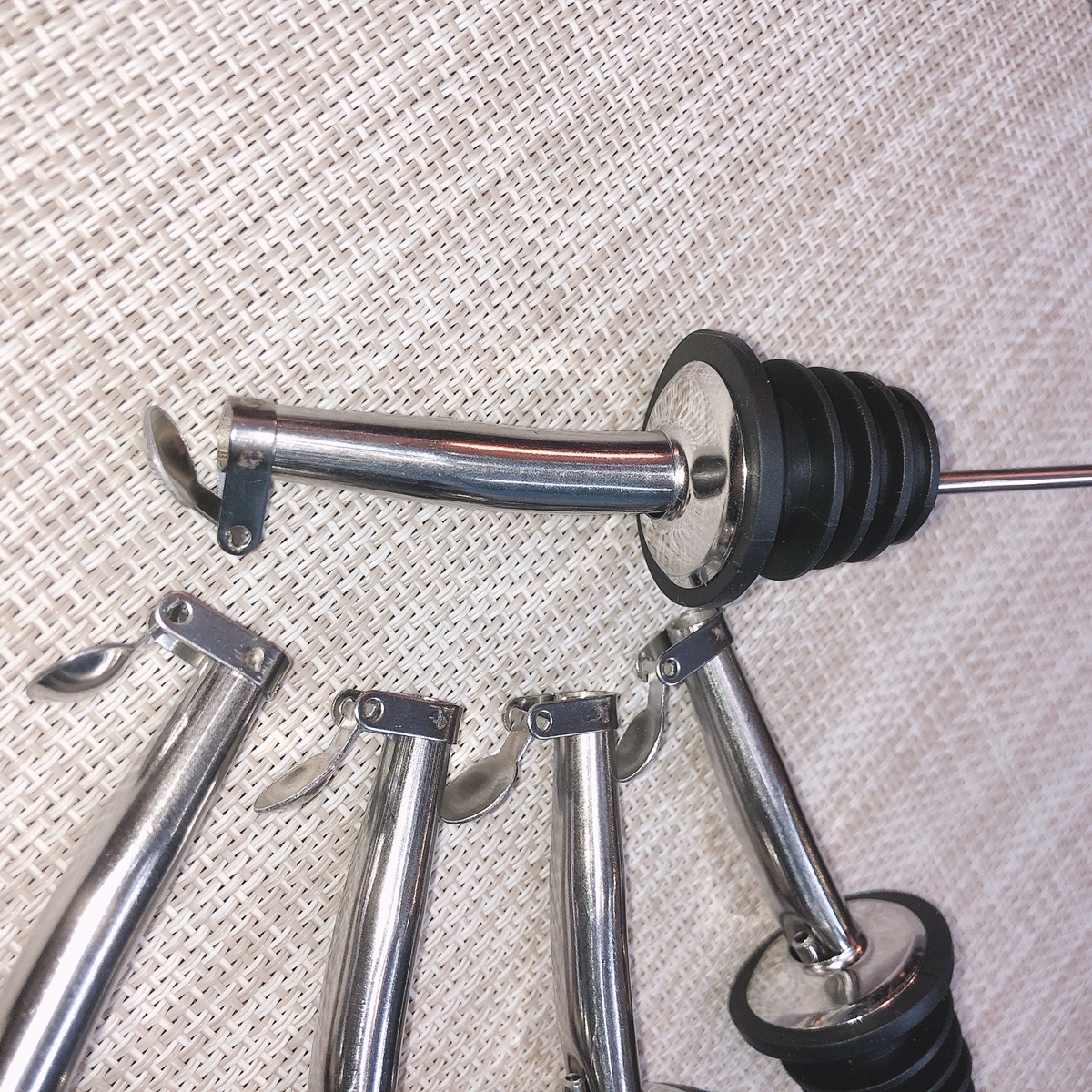 Combo 5 vòi rót rượu, dầu ăn đa năng Inox 304 DandiHome có nắp đậy
