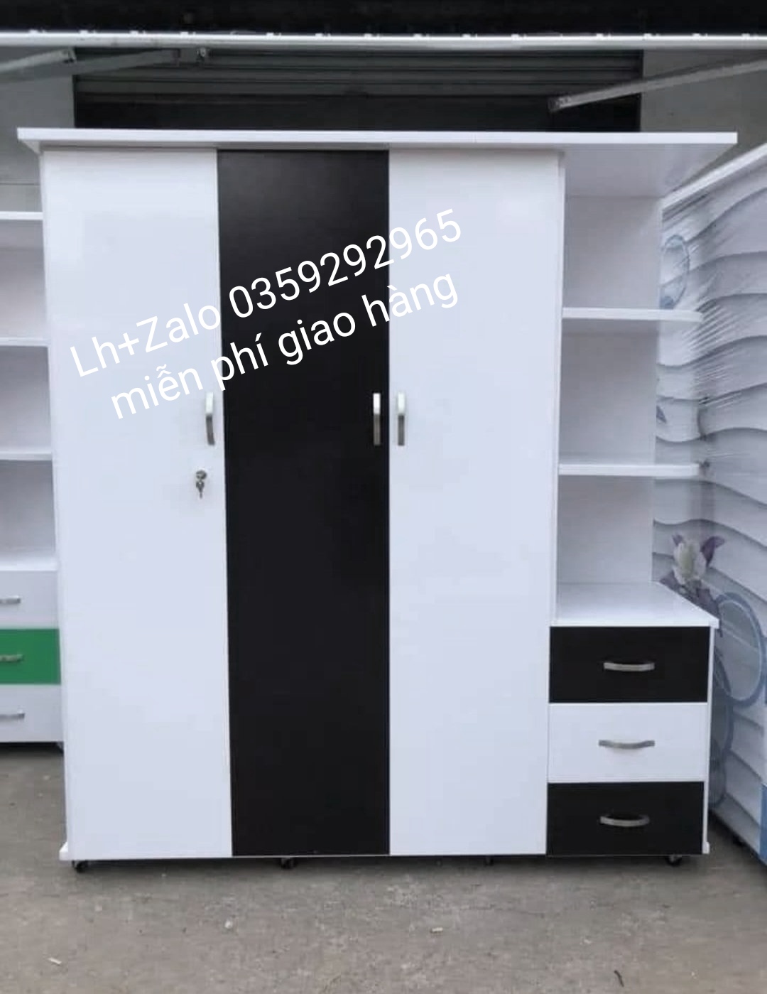 Tủ nhựa đài Loan 3 cánh 1 kệ