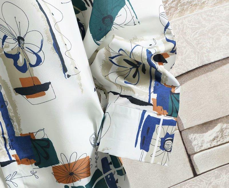 Áo Sơ Mi Nam Tay Dài Dáng Rộng In Hoa Thời Trang Công Sở Nhiều Cỡ M-3Xl
