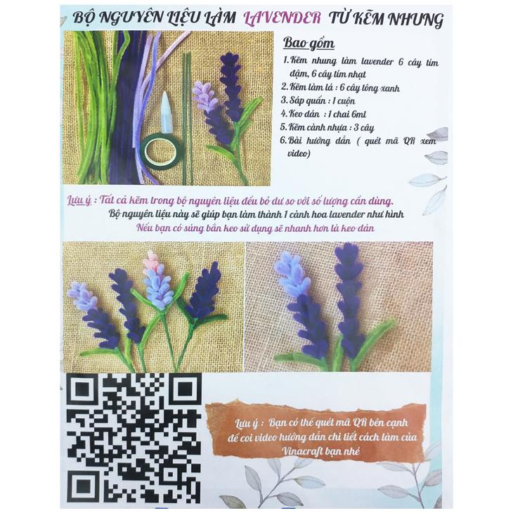 Bộ Nguyên Liệu Làm Hoa Lavender Từ Kẽm Nhung - Vinacraft