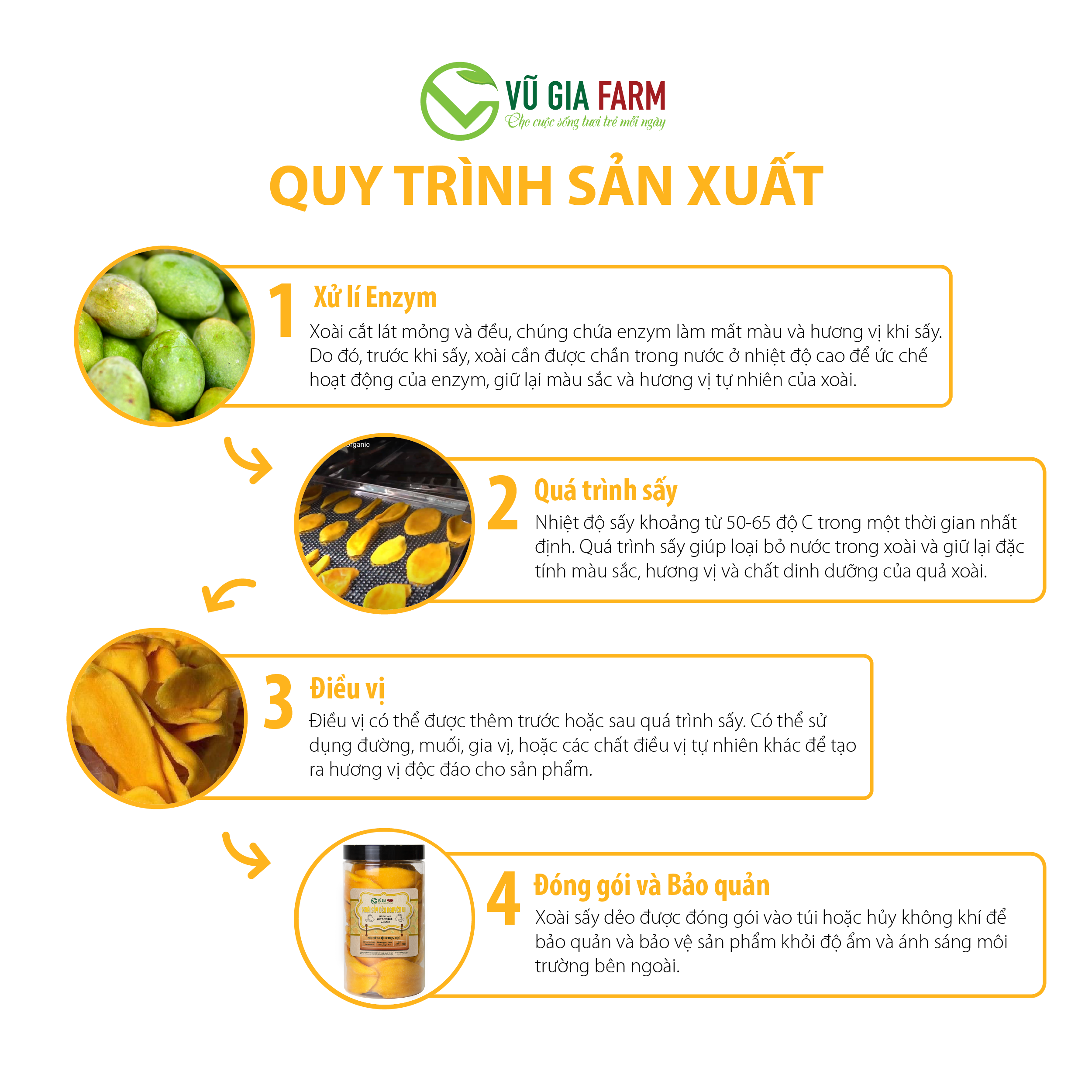 Xoài Sấy Dẻo Nguyên Vị (400g/hộp) - chua ngọt, thơm ngon đặc trưng