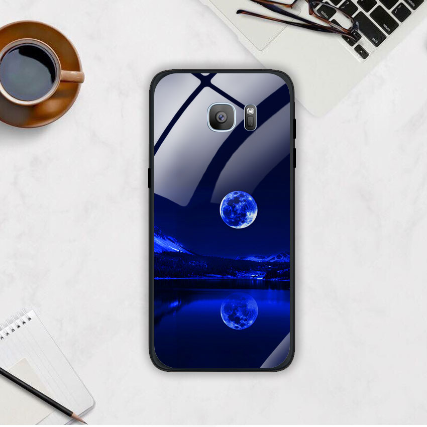 Ốp Lưng Kính Cường Lực cho điện thoại Samsung Galaxy S7 Edge - 0269 MOON02