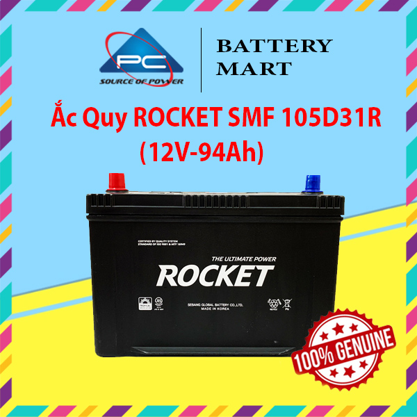 Bình Ắc Quy 12V-94Ah, Ắc Quy ROCKET SMF 105D31R