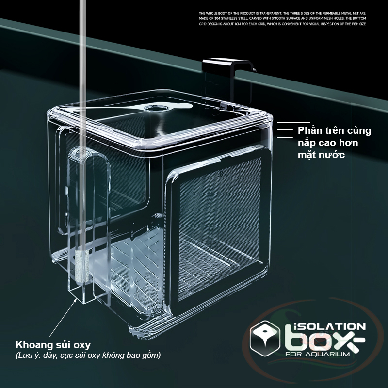 Lồng dưỡng mica BSFH Fish Isolation Box hộp tách đẻ dưỡng cây cá tép