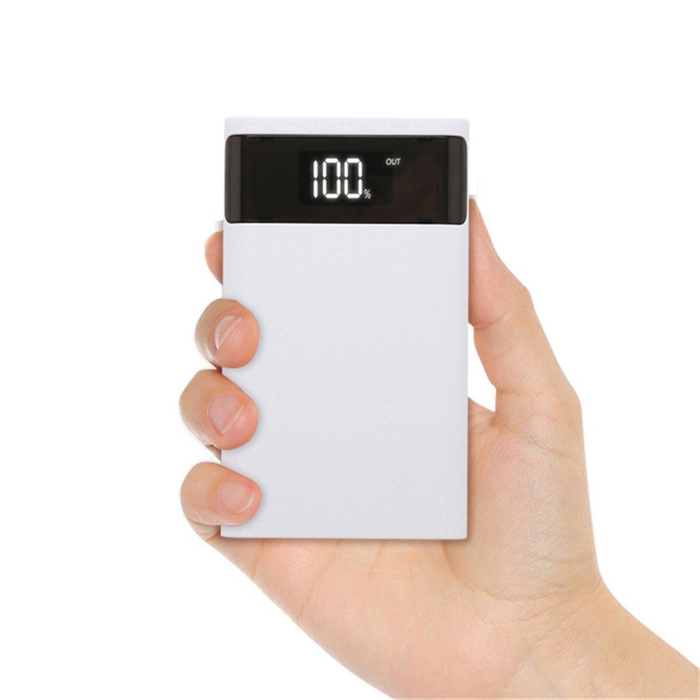 4 pin 18650 DIY Power Bank Case Hộp lưu trữ sạc 5V Dual USB Type C Android Giao diện Micro USB cho điện thoại thông minh Màu sắc: Trắng