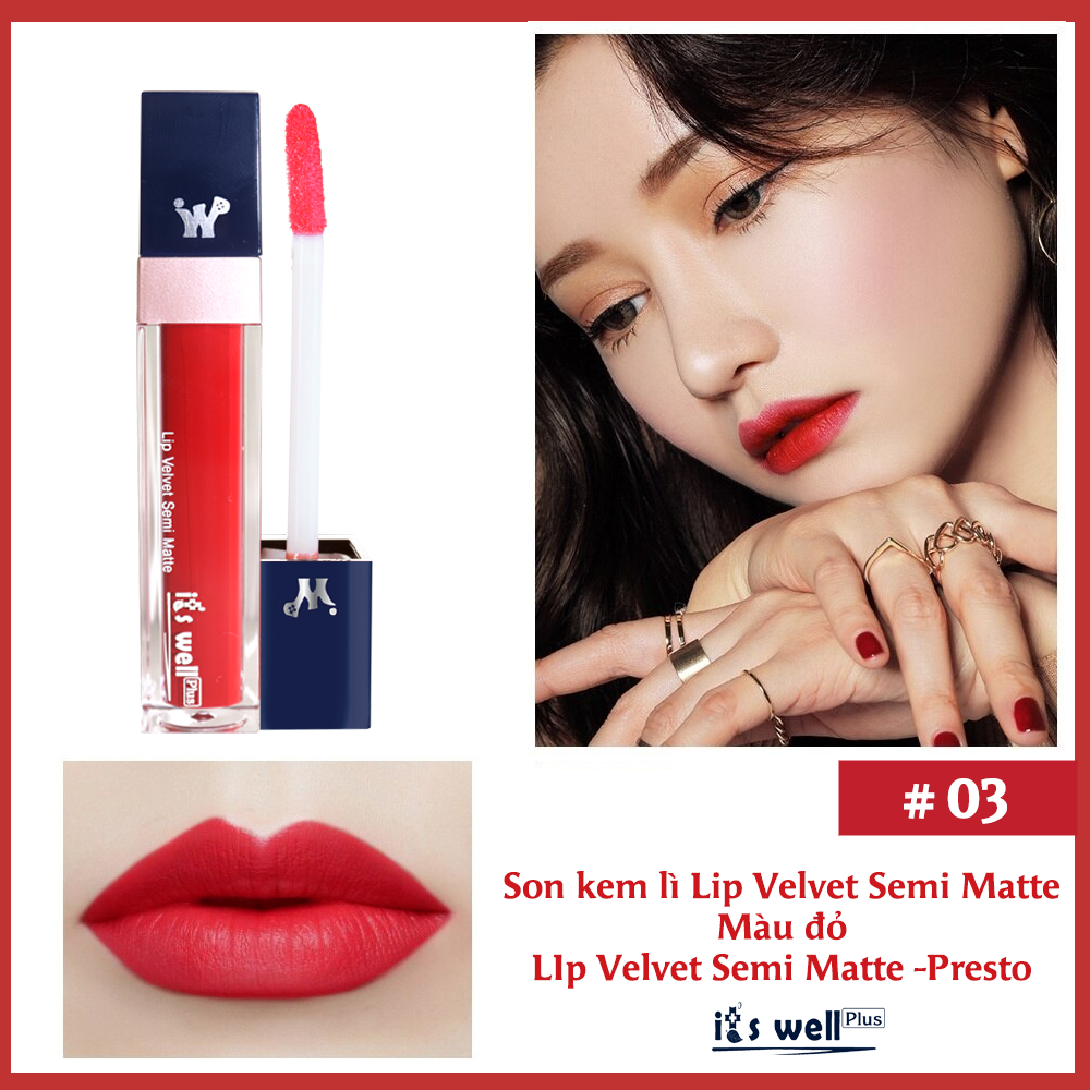 Son Kem Lì it's Well plus Lip Velvet Semi Matte (8g) - LIP-V3 Presto