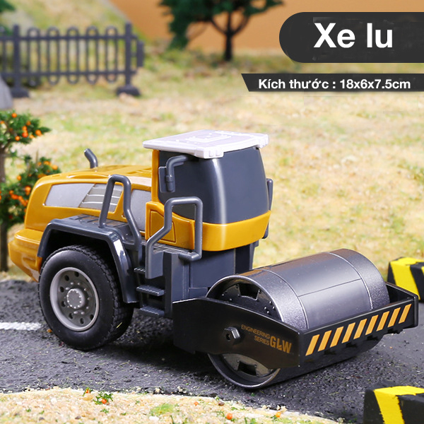 Đồ chơi mô hình xe lu KAVY NO.8810 chất liệu hợp kim và nhựa an toàn, chi tiết sắc sảo