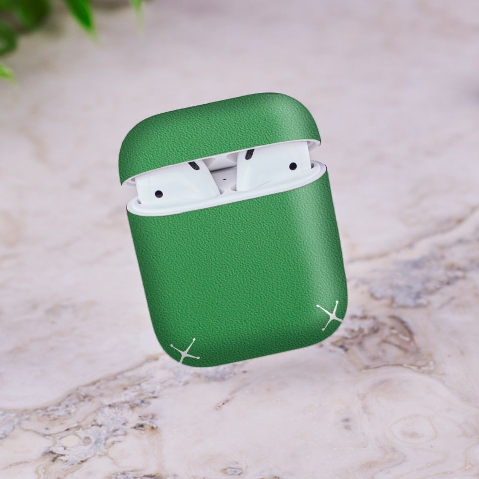 Miếng dán skin chống bẩn cho tai nghe AirPods in hình Vân Da - Da012 (bản không dây 1 và 2)