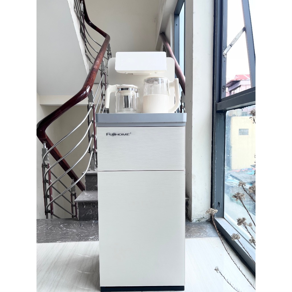 Cây nước nóng lạnh bàn trà cafe Fujihome nhập khẩu cài đặt nhiệt độ sôi, máy nước nóng lạnh bình âm điều khiển từ xa - hàng chính hãng