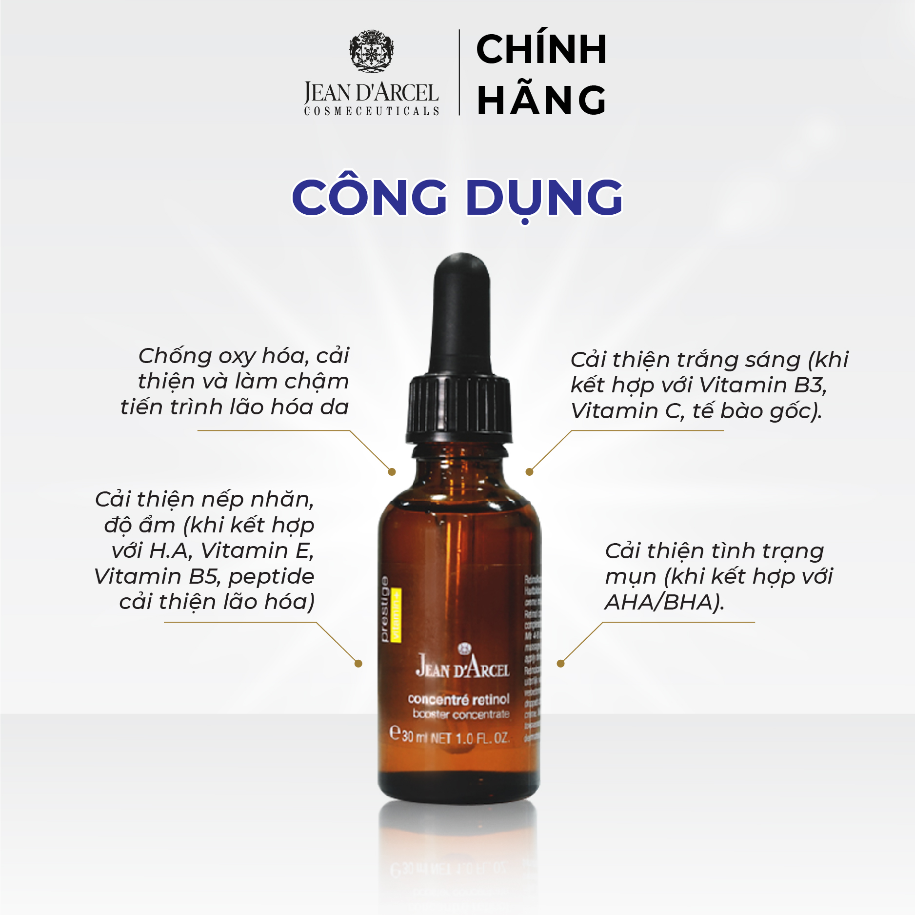J181 Tinh chất Retinol trắng sáng và trẻ hóa da - Concentre Retinol Booster Concentrate  30ml - Jean d'Arcel
