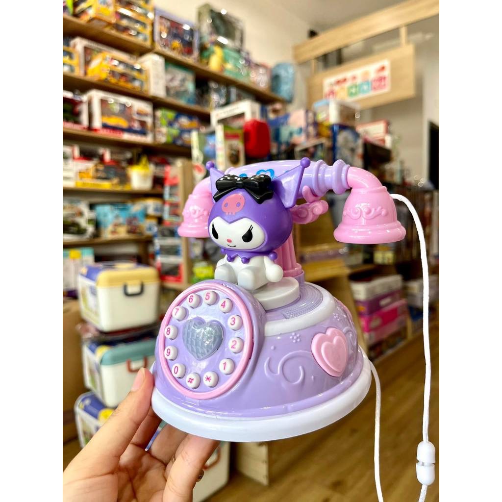 Đồ chơi điện thoại bàn KUROMI có nhạc, có đèn dễ thương, Đồ chơi điện thoại cho bé
