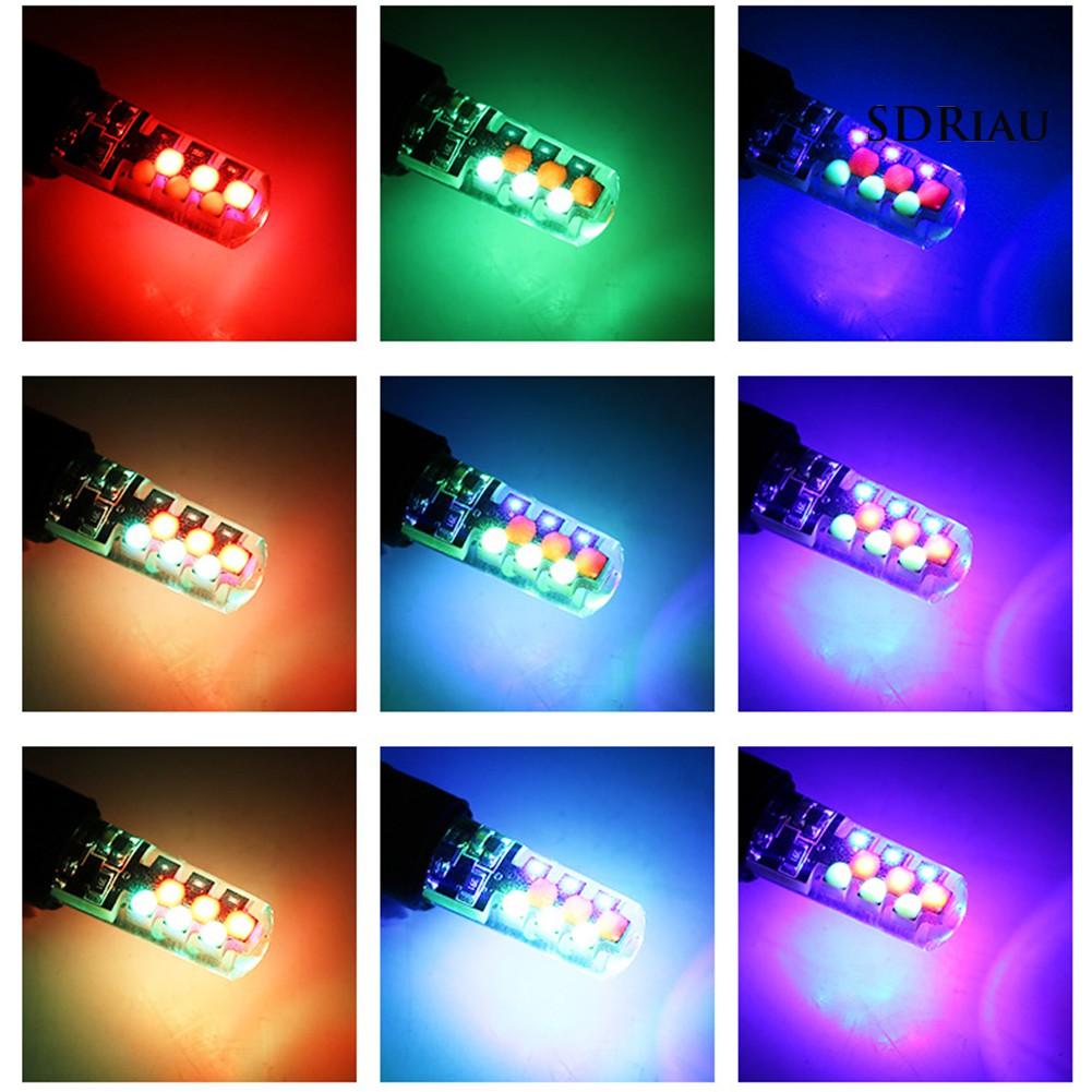 Bộ 2 Đèn Led T10 Rgb Cob Điều Khiển Từ Xa Cho Xe Hơi