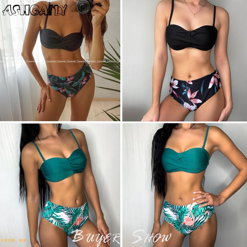Gợi Cảm 2021 Bộ Đồ Bơi Bikini Đồ Bơi Nữ Push Up Bikini Bộ In Hình Lá Nữ Cao Cấp Quần Bơi Cho Áo Tắm