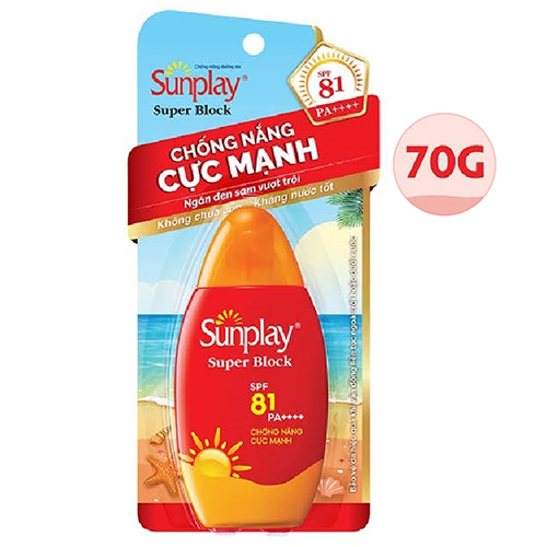 Kem chống nắng Sunplay cực mạnh dạng sữa Sunplay Super Block SPF 81, PA++++ 70g